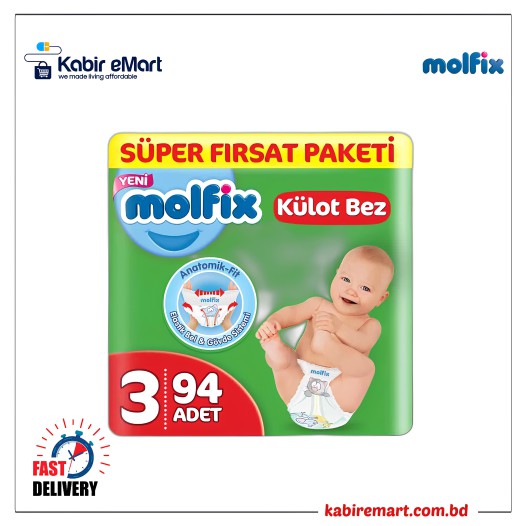 Molfix Jumbo Pants Midi (6-11 Kg) 94 Pcs