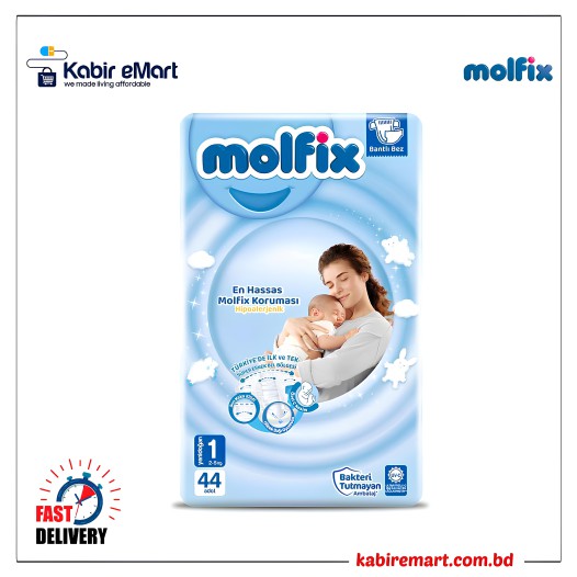 Molfix Twin Newborn Belt (2-5 Kg) 44 Pcs