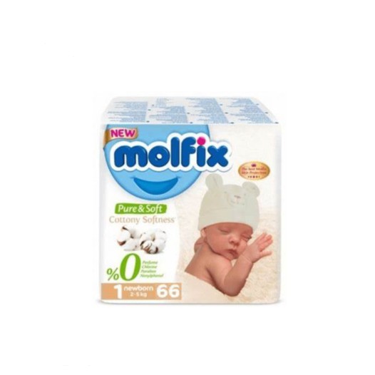 Molfix Twin Newborn Belt (2-5 Kg) 66 Pcs