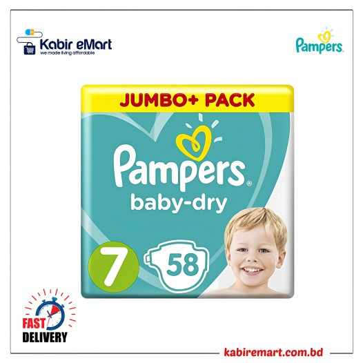 Pampers Baby Dry Size 7 Belt (15kg) 58 Pcs