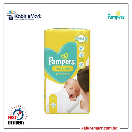 Pampers Diapers Newborn Size 1 Belt (2-5kg) 50 pcs