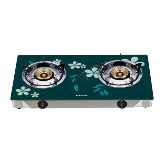 MGS-GNS1 Blue-Jasmine (LPG/NG) Marcel Gas stove Glass Top Double Burner