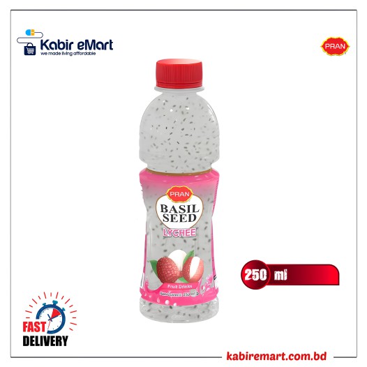 Pran Basil Seed Lychee Fruit Drinks 250ml