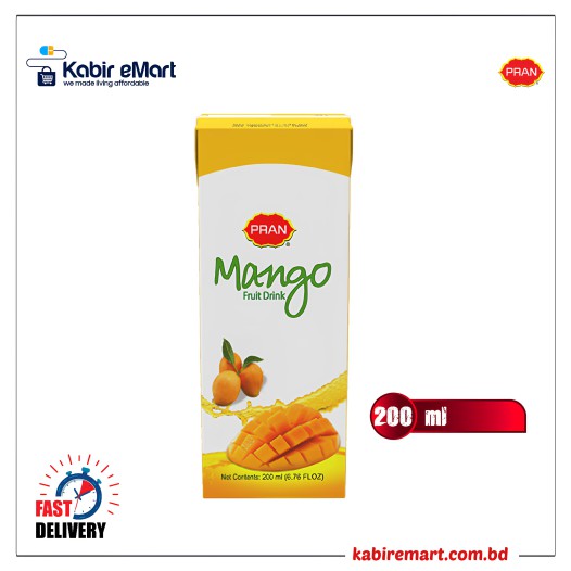 PRAN Mango Fruit Drink Tetra Pack 200 ml