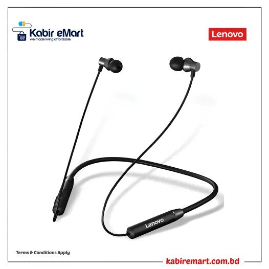 Lenovo HE05 Bluetooth Neckband Earphone Black