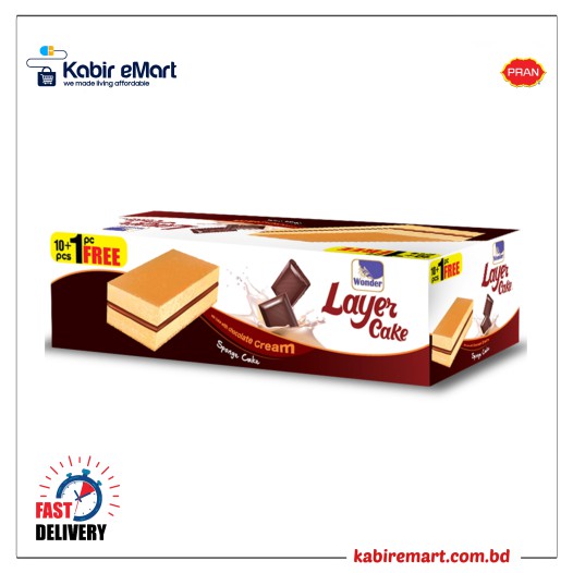 Wonder Layer Cake – Milk Cake With Chocolate Cream – ATC Box 10pcs + 1pc Free