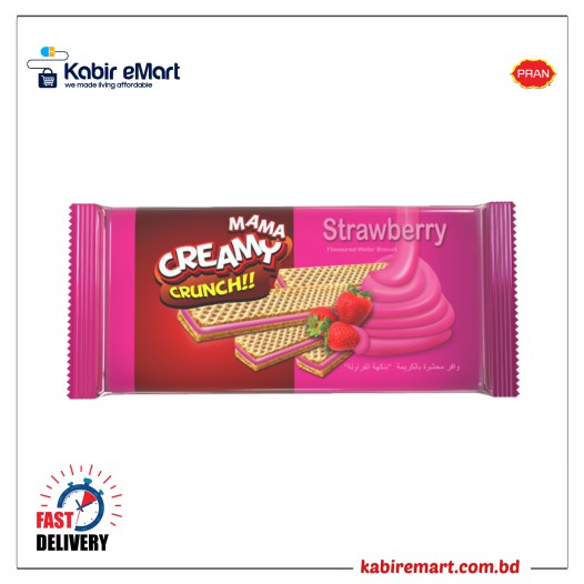 Pran Mama Creamy Crunch Strawberry Wafer 110gm