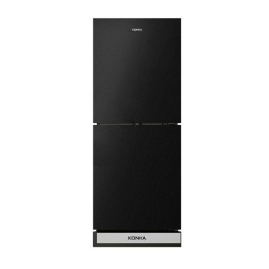 KONKA Refrigerator-KRB-200GB-2-Door, Bottom Freezer 200 L Black Texture