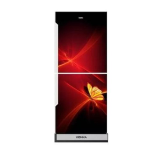 KONKA Refrigerator-KRB-270VB-3D Red Butterfly, Bottom Freezer 270 L