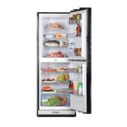 KONKA Refrigerator-KRT-282EIGB-Blue with Spot Upper Freezer, Electronics Control, Digital Display with Inverter Technology 282 L