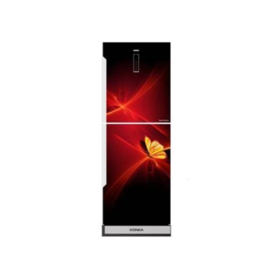 KONKA Refrigerator-KRB-307EVB-3D Red Butterfly, Bottom Freezer, with Digital Display 307 L