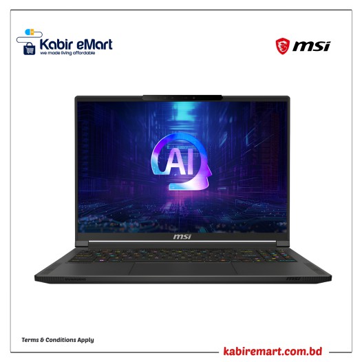 MSI Stealth A16 AI+ A3XVGG Ryzen AI 9 HX 370 RTX 4070 8GB Graphics 16” QHD+ OLED Gaming Laptop