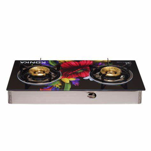 KGLPG601-3D KONKA GAS STOVE -GLASS TOP DOUBLE BURNER LPG