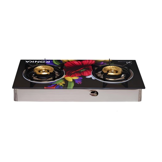 KGLPG602-3D KONKA GAS STOVE -GLASS TOP DOUBLE BURNER LPG