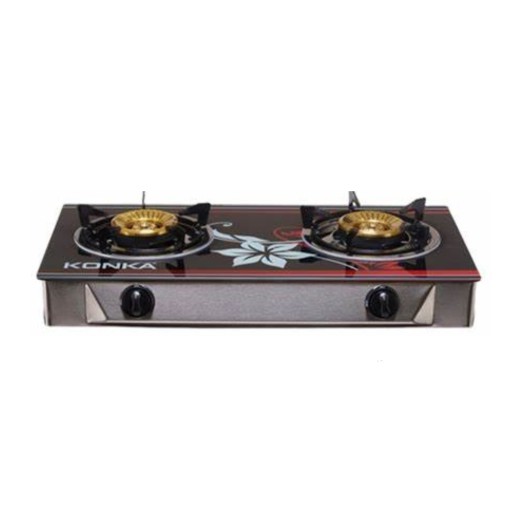 KGLPG603-2D KONKA GAS STOVE -GLASS TOP DOUBLE BURNER LPG