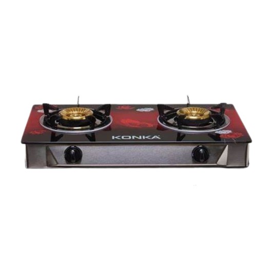 KGLPG604-2D KONKA GAS STOVE -GLASS TOP DOUBLE BURNER LPG