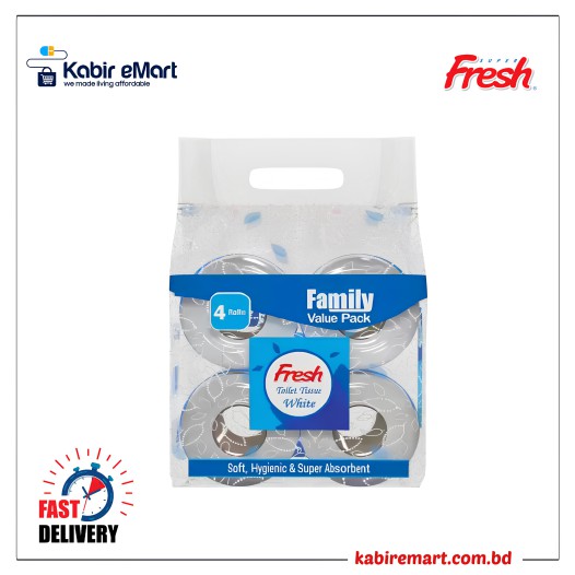 Fresh Toilet Tissue (Family Value Pack) 4 pcs