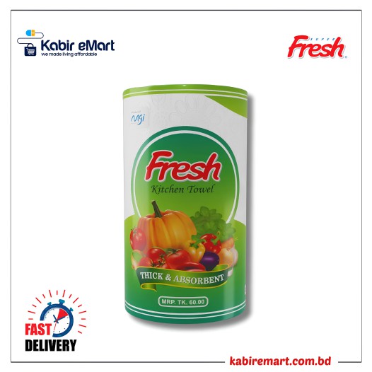 Fresh Kitchen Towel Single Pack White