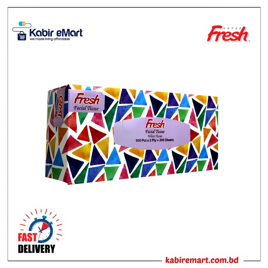 Fresh Facial Tissue White 100 Sheets x 2 Ply