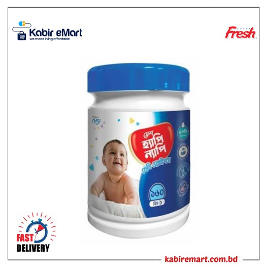 Fresh Happy Nappy Baby Wipes (Jar) 160 pcs