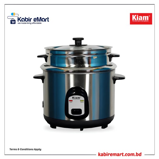 Kiam 2.8 Liter Stainless Steel Single Pot Rice Cooker SJBS-804