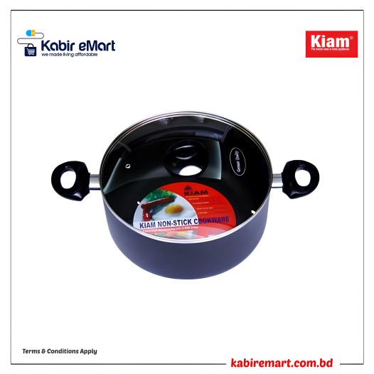 Kiam Non-Stick Casserole with Glass Lid - 36cm