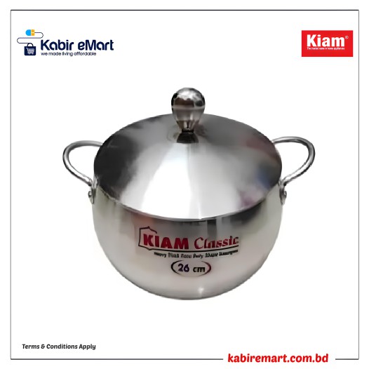 KIAM Belly Shape Saucepan with Aluminum Lid - 26Cm