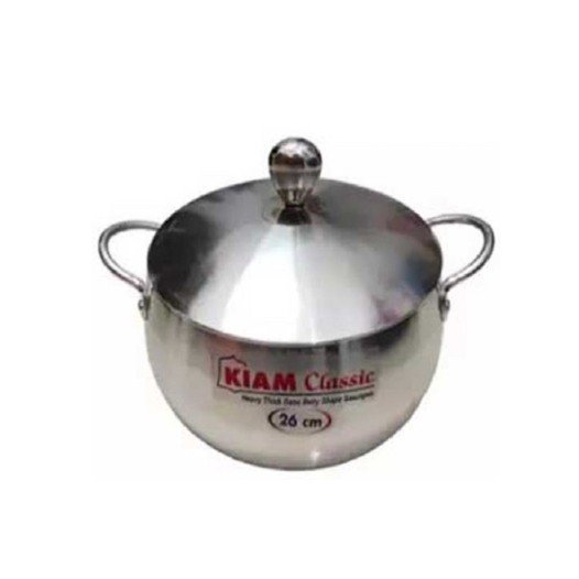 KIAM Belly Shape Saucepan with Aluminum Lid - 26Cm