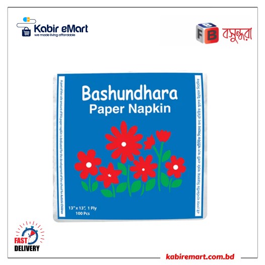 Bashundhara Paper Napkins 13" Unscented 100 pcs