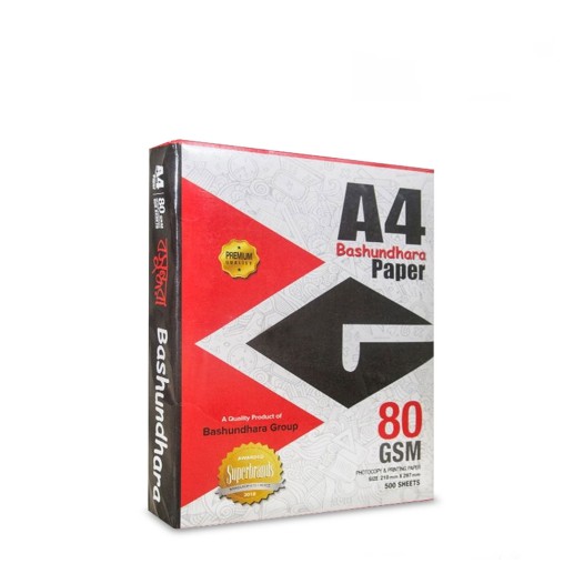 Bashundhara Offset Paper, A4, 80 GSM (Pack of 500 Sheets)