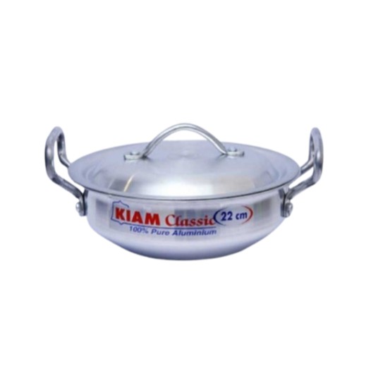 Kiam Wok Pan with Metal Handle - 22 cm