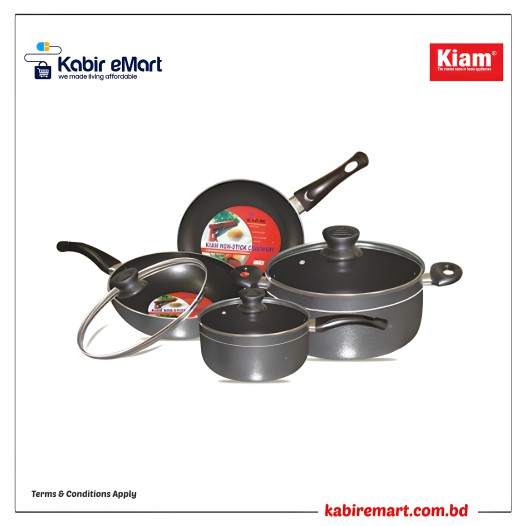 Kiam Non-Stick 7 Pieces Cookware Set