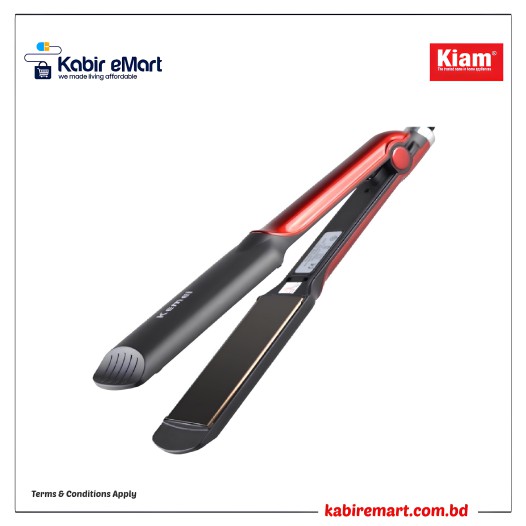 Kiam KM-531 Professional Hair Straightener - Black and Red