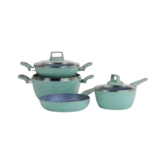 Kiam Die-Casting 7 Set Non-Stick Pan Ceramic Coated-Blue Color