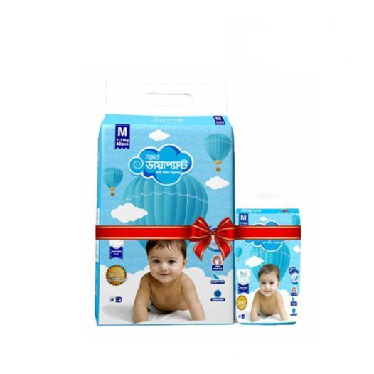 Bashundhara Pant System Baby Diaper (M Size) (7-12 kg) (40 pcs)