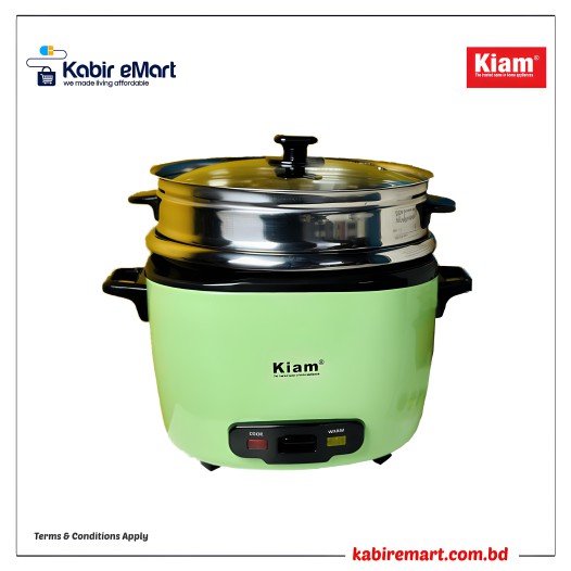 Kiam DRC 9704 2.8 liter Stainless Steel + Non-Stick Double Pot Rice Cooker