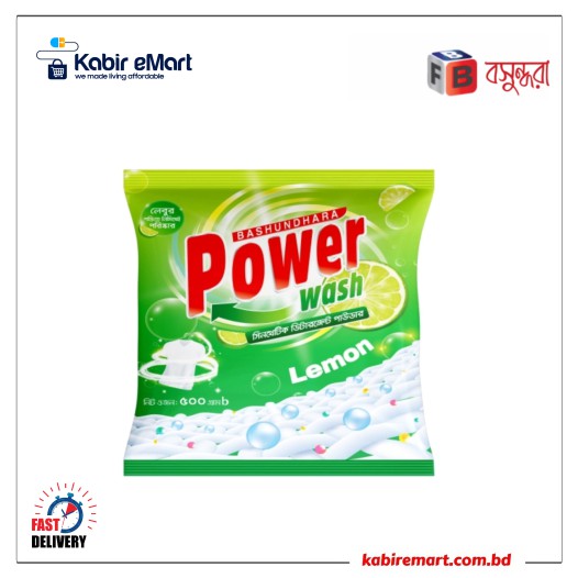 Bashundhara Power Wash Synth Detergent Powder Lemon 500g