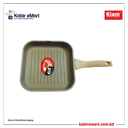 Kiam Die-Casting 26cm Grill pan with Glass Lid