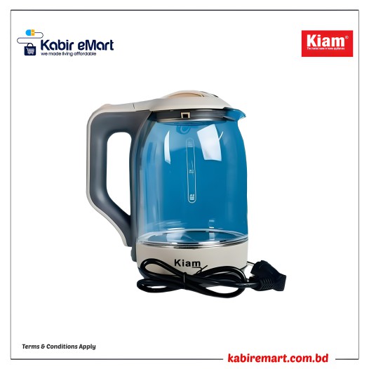 Kiam Electric Kettle BL002 Automatically turns Off – Automatic Over Heat Protection (1.8 L)