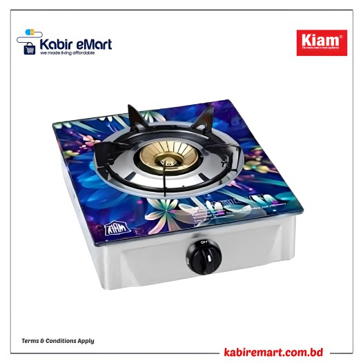 Kiam Gas Stove with Glass-Single Barner -G-52 LPG