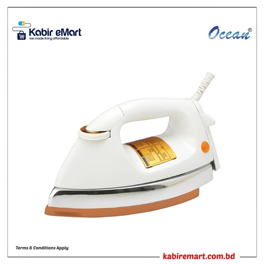 Ocean ODI919 Heavy Weight Automatic Dry Iron - White & Golden