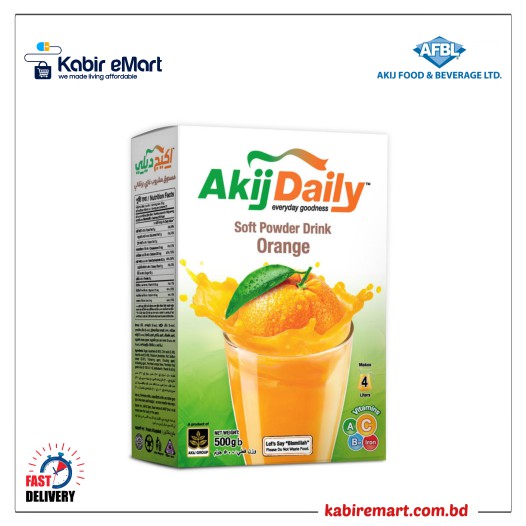 Akij Daily Soft Powder Drink Orange - 500gm