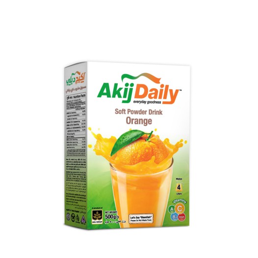 Akij Daily Soft Powder Drink Orange - 500gm