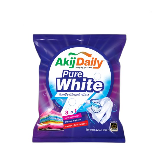 Akij Daily Pure White Detergent Powder - 1kg