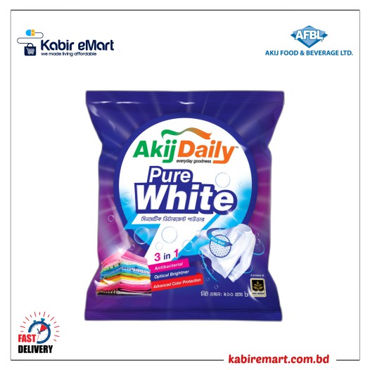 Akij Daily Pure White Detergent Powder - 200g