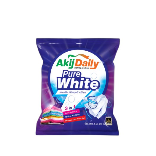 Akij Daily Pure White Detergent Powder - 200g