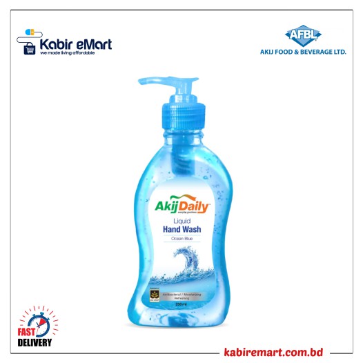 Akij Daily Liquid Hand Wash Ocean Blue - 250ml