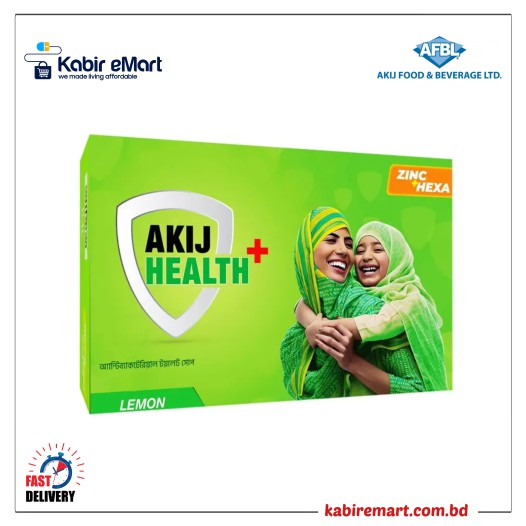 Akij Health + Soap Antibacterial Toilet Soap Lemon 100g