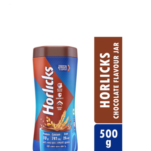 Horlicks Chocolate Flavour Jar 500g (Powder Drink)