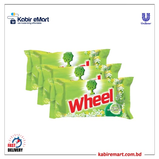 Wheel Washing Laundry Bar 125g(Bundle of 3)